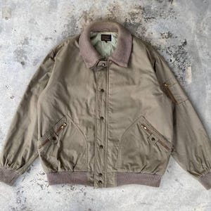 VINTAGE 90s BIG JOHN Bomber Flight Jacket Button Zipper Ma-1 Size 3L Made In Japan/Bomber Jacket/Flight Jacket