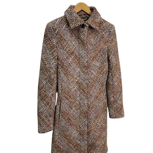 SPORTMAX MAX MARA Tweed Wool Lana Knitted Women Long Coat Made In Italy Size 36 image 5