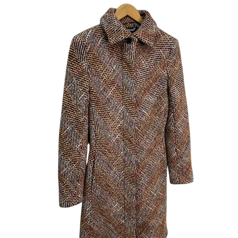 SPORTMAX MAX MARA Tweed Wool Lana Knitted Women Long Coat Made In Italy Size 36 image 5