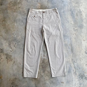 MARGARET HOWELL JAPAN Chinos Pant Cream Tan Straight Leg Button Fly W32x27&quot; Etc Nigel Carbourn/Toyo enterprises/Sugar cane/Visvim