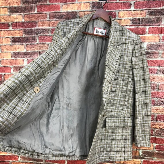 HERNO JACKET CHECKERED Double Breasted Herno Coat… - image 6