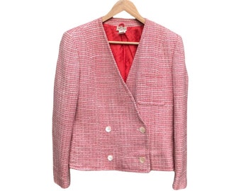 Chaqueta de punto vintage Celine de los años 70 y 80 para mujer, de doble cara, de lujo, rara, CELINE, chaqueta, abrigo, abrigo corto, Chanel