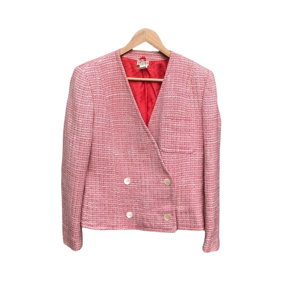 Celine, RARE Vintage 70s-80s Celine women knitting jacket double face rare luxury jacket CELINE Jacket/Women Jacket/Women Coat/Women Cropped/Chanel