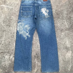 Rare Vintage Sean John Japan Jean JNCO Lion Embroidered Logo
