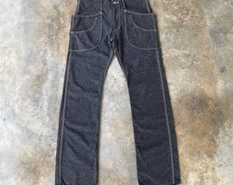 VINTAGE BLUE Way Japan Prisoner Saltpaper Snowwash Denime Straight Leg W30x34 Inch/Japan Denime/Kapital Jean/Blue Blue Japan/Cargo Pant
