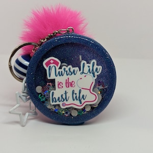 Nurse Life is the best life Shaker beaded keychain
