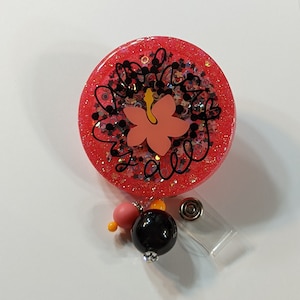 Aloha y&#39;all round shaker badge reel
