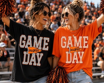 Custom Game Day Shirt, Personalized Team Shirt, Checkered Game Day Tee, Custom Team Colors, School Spirit Shirt, Sports Mom Tee