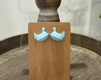 Nesting Hen Earrings, Chicken Earrings, Farmhouse Jewelry, Cute Chicken Lover Gift, 3D Printed Hen Earrings, Rustic Farm Style