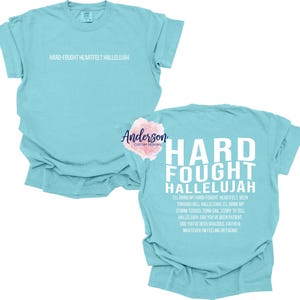 Hard Fought Hallelujah T-shirt- Christian Tee, Hallelujah Christian Shirt, Unisex Christian Clothing, Praise and Worship, Brandon Lake
