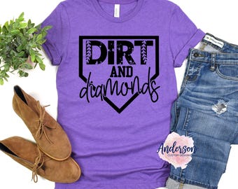 Dirt and Diamonds ~ Baseball ~ Softball ~ Mom shirt ~ Softball mom shirt ~ Baseball mom shirt ~ Softball Shirt