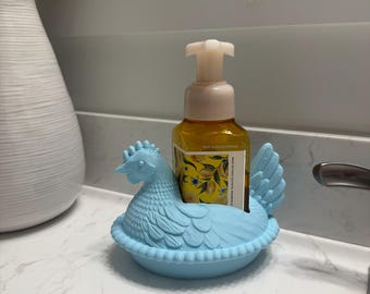 Jabonera con forma de gallina para jabón espumoso de Bath & Body Works / Decoración de cocina estilo granja con gallinas / Decoración de fregadero estilo cottagecore / Regalo para amantes de las gallinas
