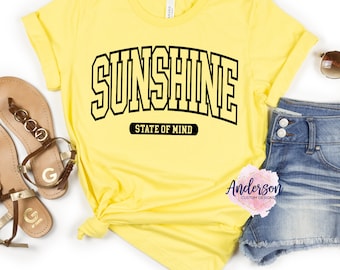 Sunshine State Of Mind ~ Sunshine ~ Summer ~ Summer Shirt ~ Summer Vibes ~ Sunnies ~ Sunshine Shirt