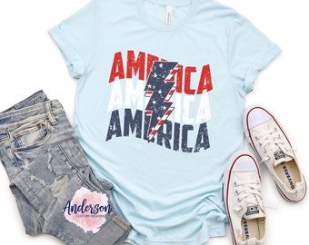 América ~ Patriótico ~ EE. UU. ~ 4 de julio ~ Camisa patriótica ~ 4 de julio Camisa ~ Barras y estrellas