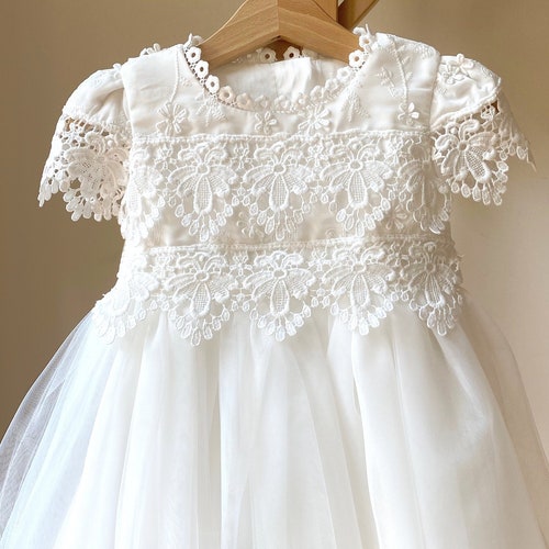 Lace Christening Gown for Baby Girl Etsy