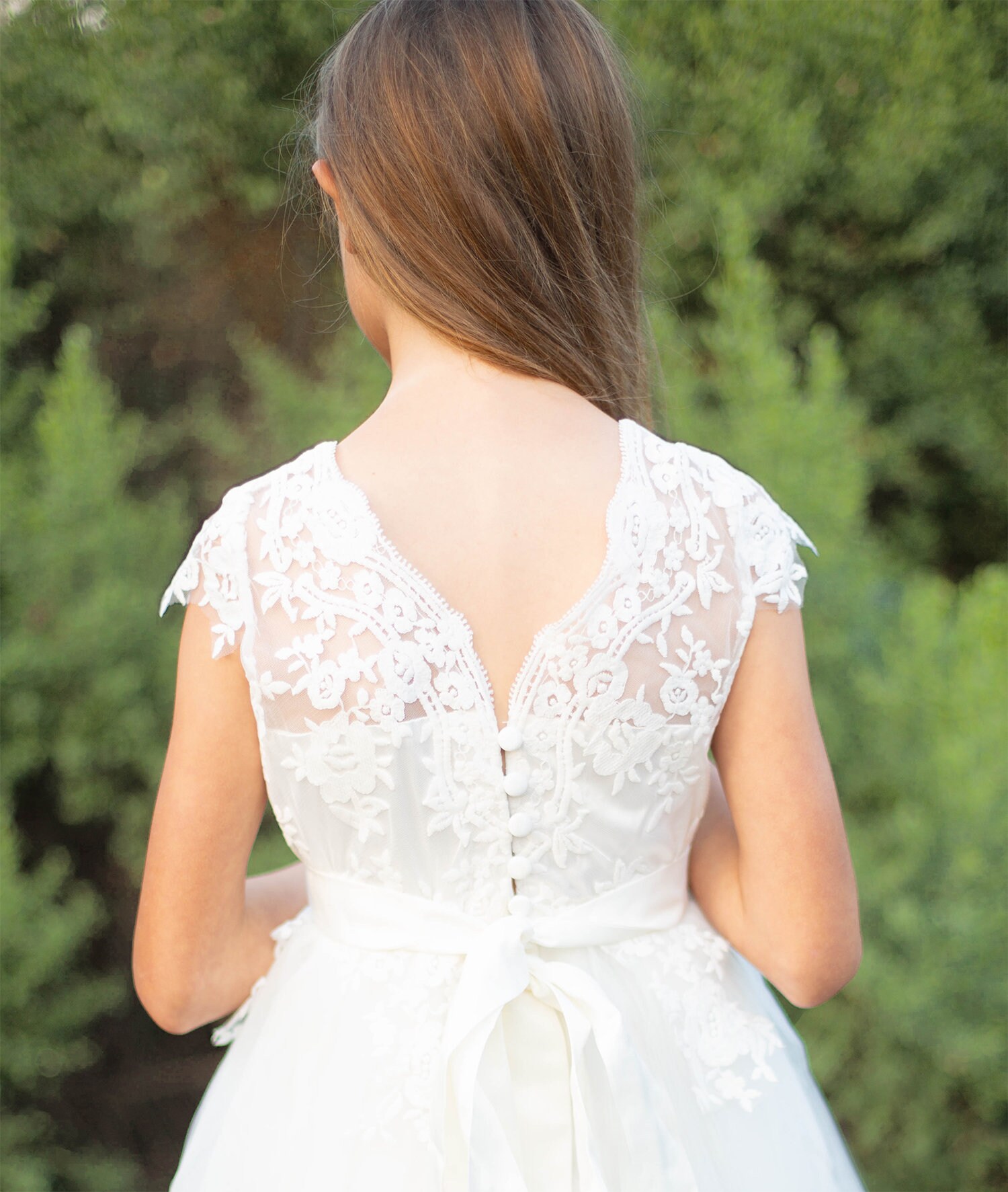 Flower girl dress, Lace Flower Girl Dress, Ivory White Lace Flower girl Dress, Rustic Boho Lace 