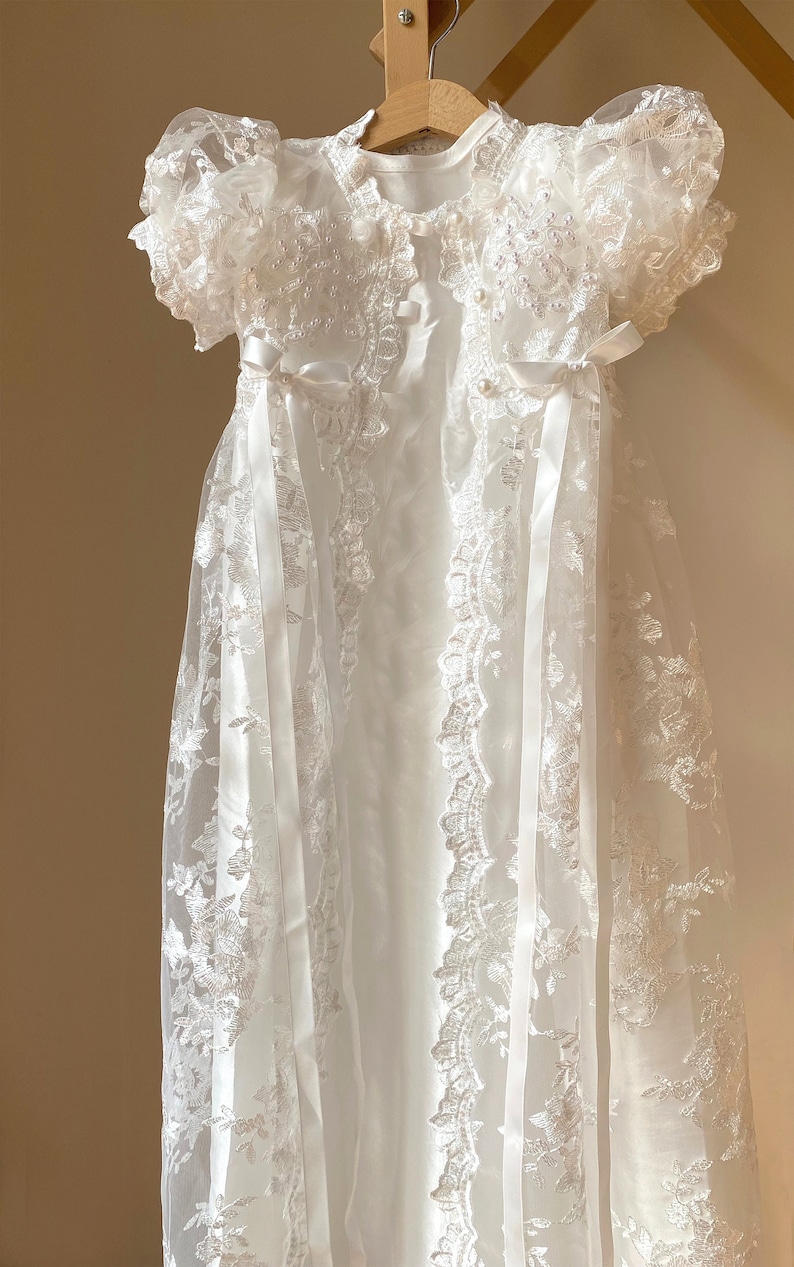 Robe de baptême pour bébé fille, Robe de baptême en dentelle, Robe de baptême pour bébé fille, Robe de baptême, Robe de baptême, Robe de baptême en dentelle image 4