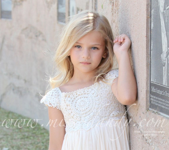 crochet flower girl dress