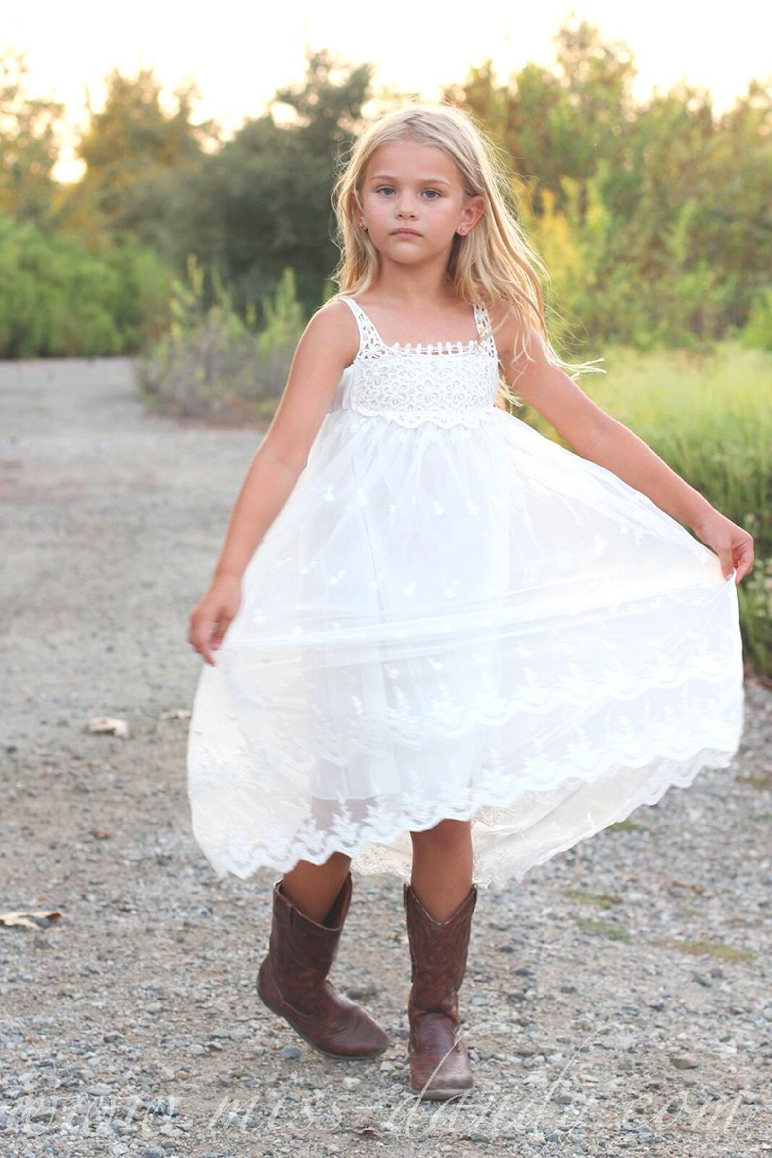 Flower Girl Dressflower Girl Lace Dress White Lace Girl - Etsy