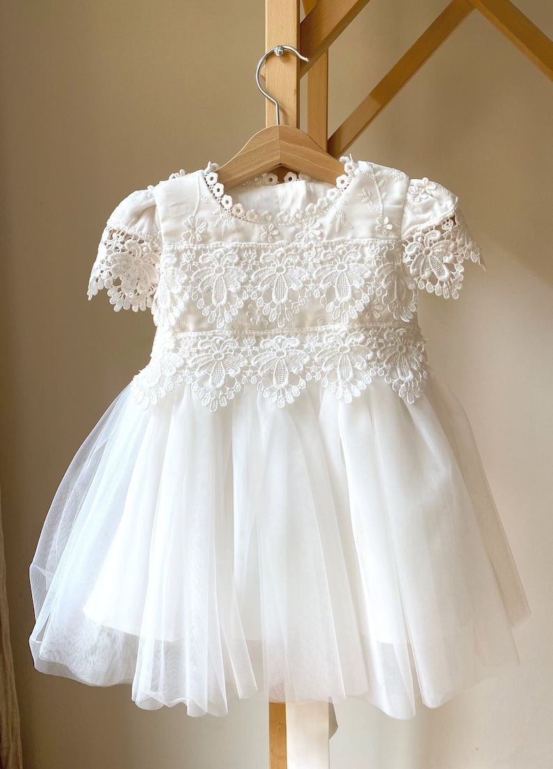 Baptism dress for baby girl, Lace baptism dress, Christening dress for baby girl, Christening dress, Christening Gown, Lace Baptism Gown image 4