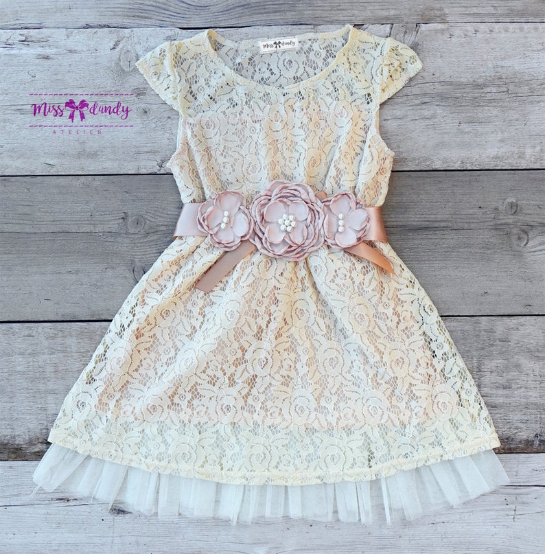 Lace Flower Girl Dress Lace Flower Girl Dress Set Lace Etsy