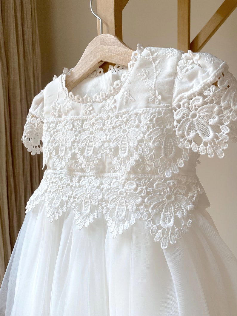 Baptism dress for baby girl, Lace baptism dress, Christening dress for baby girl, Christening dress, Christening Gown, Lace Baptism Gown image 8