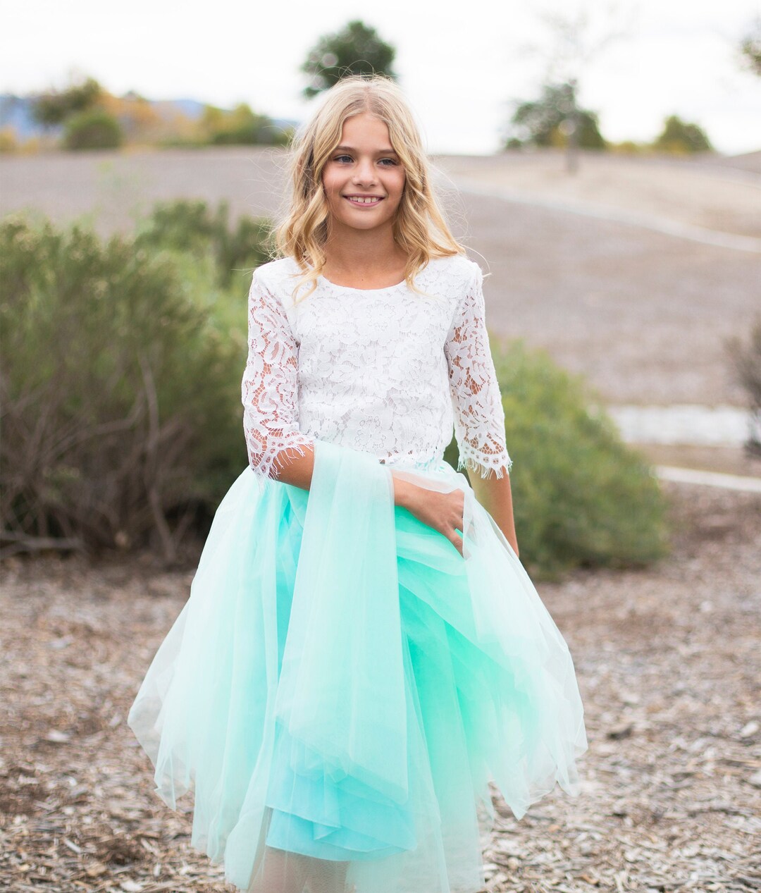 Lace Flower Girl Top, White Flower Girl Lace Top Dress, Bohemian Flower