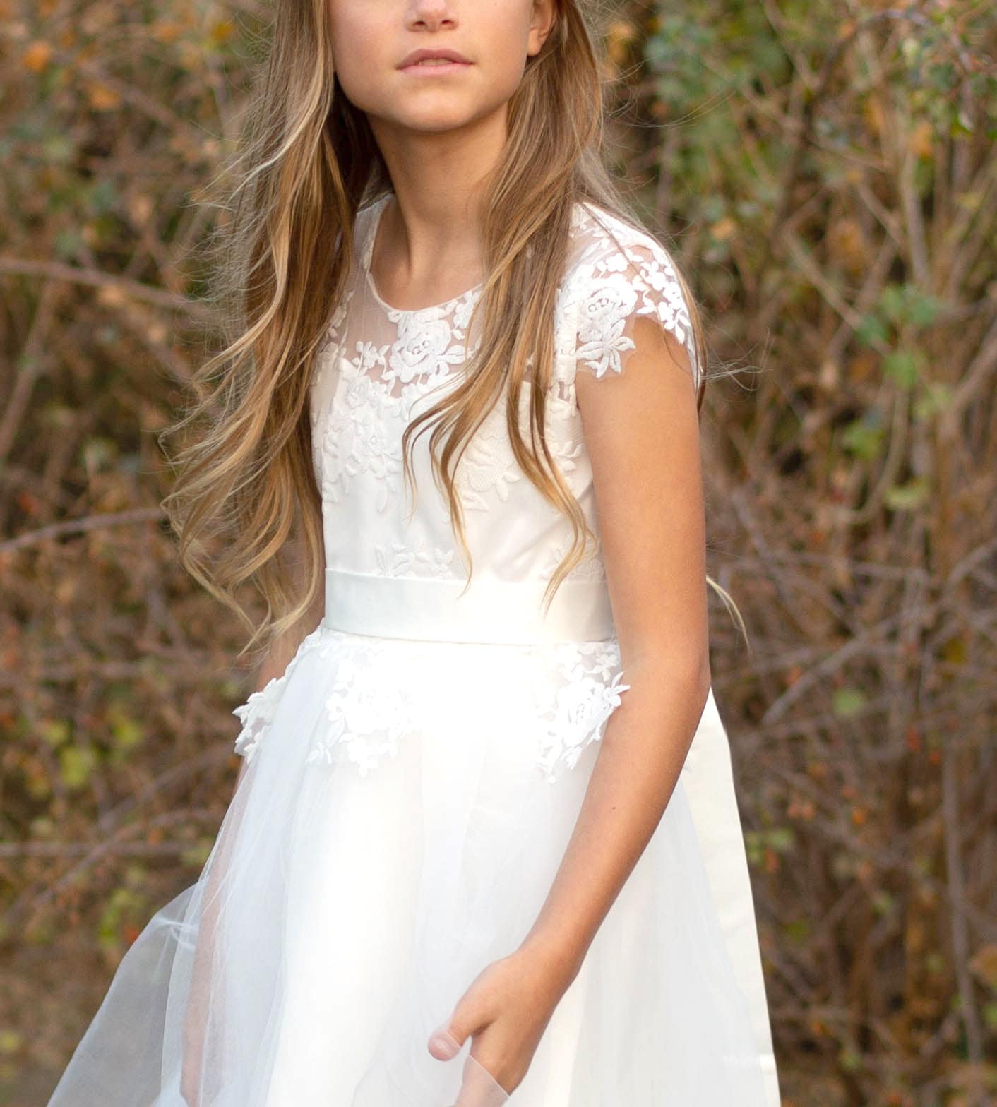 Flower girl dress, Lace Flower Girl Dress, Ivory White Lace Flower girl