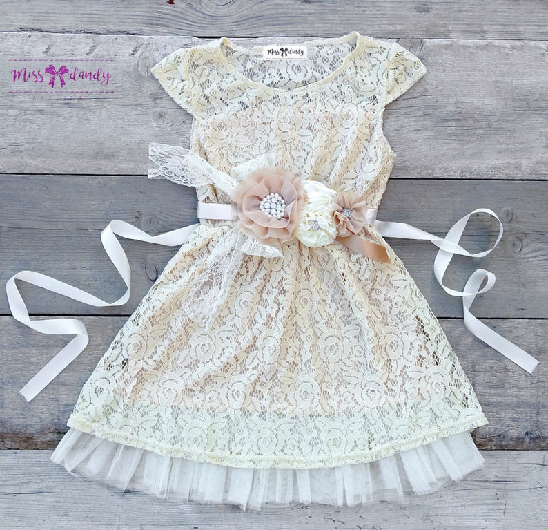 Zoe Dress Lace Flower Girl dress Set Flower Girl Dress Etsy