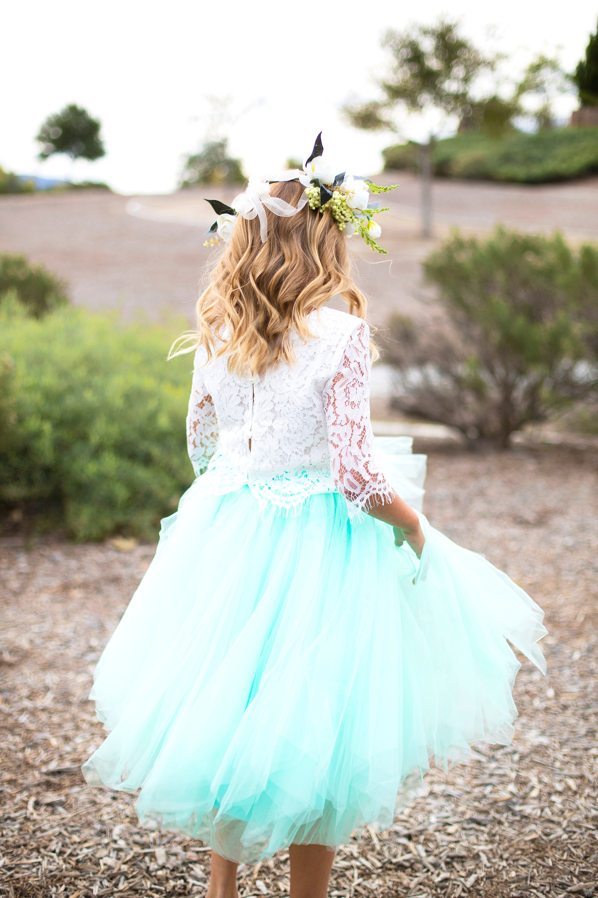 Lace Flower Girl Top White Flower girl Lace Top dress Etsy