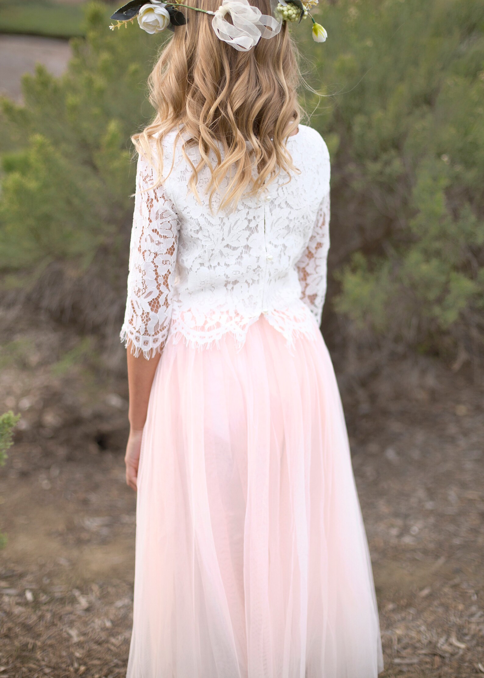 Lace Flower Girl Top & Tulle Skirt Flower Girl Lace Top Etsy