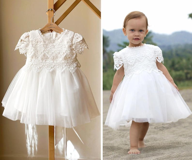 Robe de baptême pour petite fille, Robe de baptême en dentelle, Robe de baptême pour petite fille, Robe de baptême, Robe de baptême, Robe de baptême en dentelle image 4