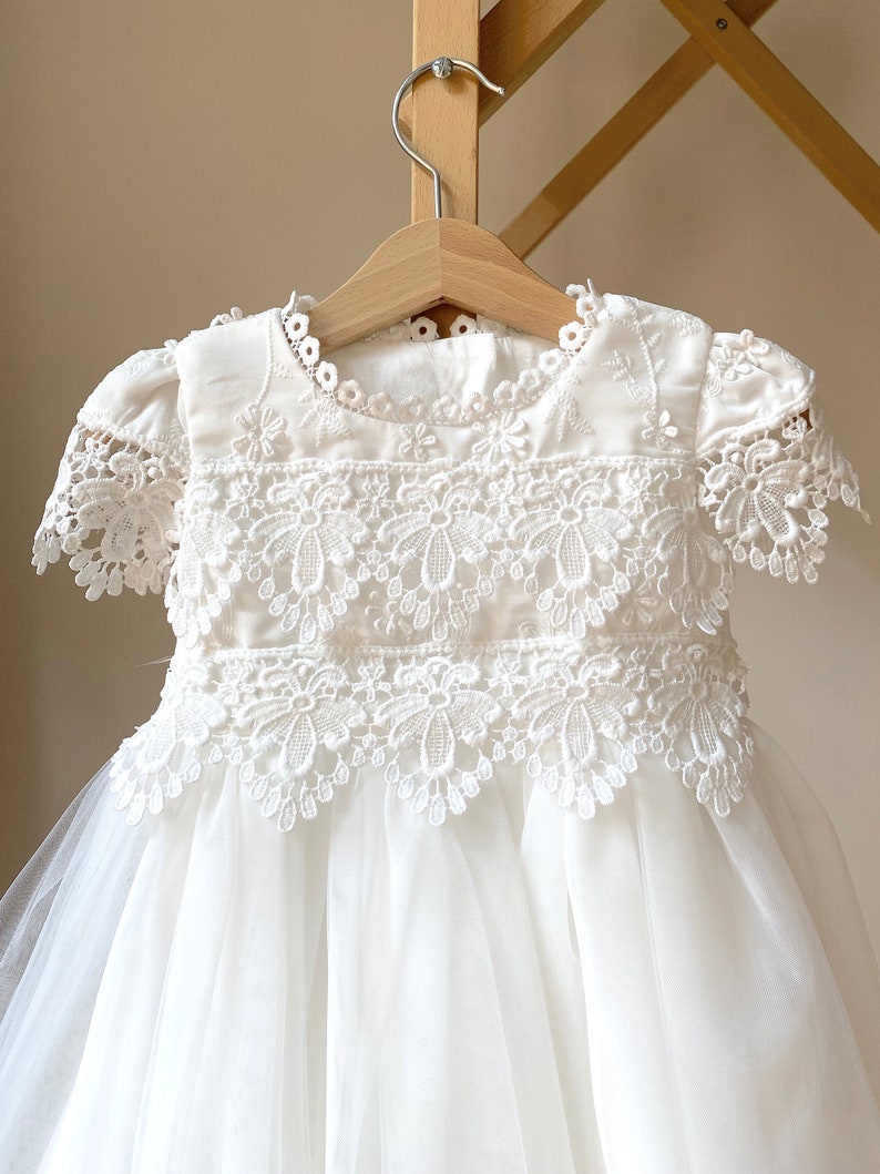 Baptism dress for baby girl, Lace baptism dress, Christening dress for baby girl, Christening dress, Christening Gown, Lace Baptism Gown image 7