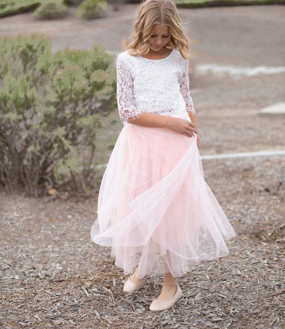 Lace Flower Girl Top & Tulle Skirt Flower Girl Lace Top Etsy