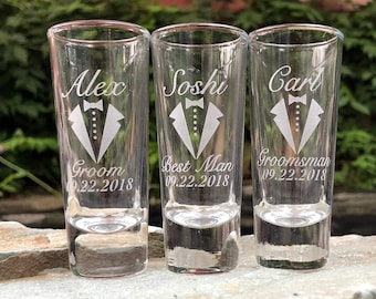 Etched Shot Glass, Groomsman, Best man Gifts, Groom, Grooms Party, Wedding, Groomsman Shot Glass, Shot Glasses, Groomsman gifts, Custom