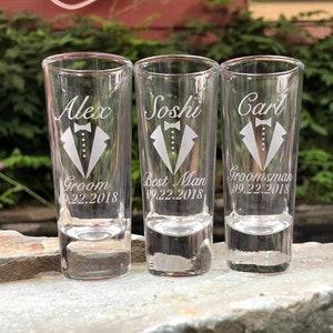 Etched Shot Glass, Groomsman, Best man Gifts, Groom, Grooms Party, Wedding, Groomsman Shot Glass, Shot Glasses, Groomsman gifts, Custom