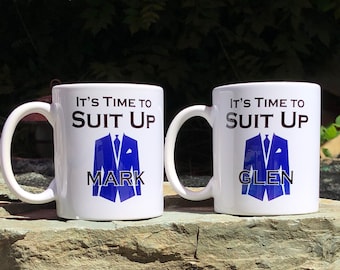 Groomsman, Best Man, Groom's Coffee Mug, It's time to suit up, Groomsman gift, Best man Gift, Customizable Mug, Groomsman Gift, Best man