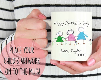 Custom Child Kid Artwork Mug, Father's Day Mug, Children Mug, Mug for dad's, Mug for mom's, Preschool, Kindergarten, Father's Day, Mugs