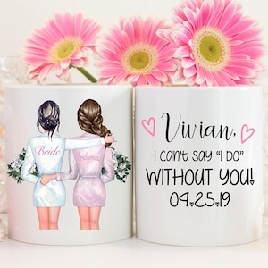 One Single (1) Customizable Bridesmaid Mug, Robe, Bridesmaid Robe, Maid of Honor Robe, Maid of Honour Robe, Silk Robe, Mug, Bridesmaid Gift