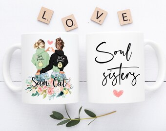 Bestie Mug, BFF Mug, Long Distance Mug, Best friends, Gift for Bestfriend, Gift for bestie, Custom Mug, Bestie Birthday mug, Friendship