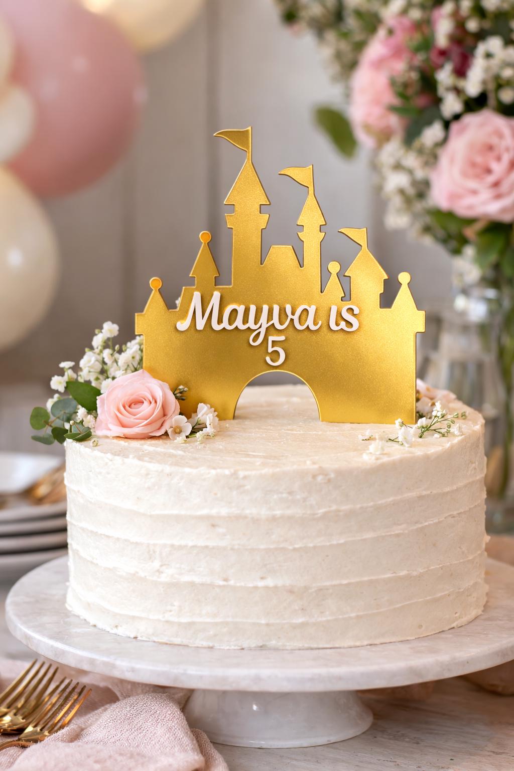 Princess Castle Cake Topper | Personalized Name & Age Cake Topper ...