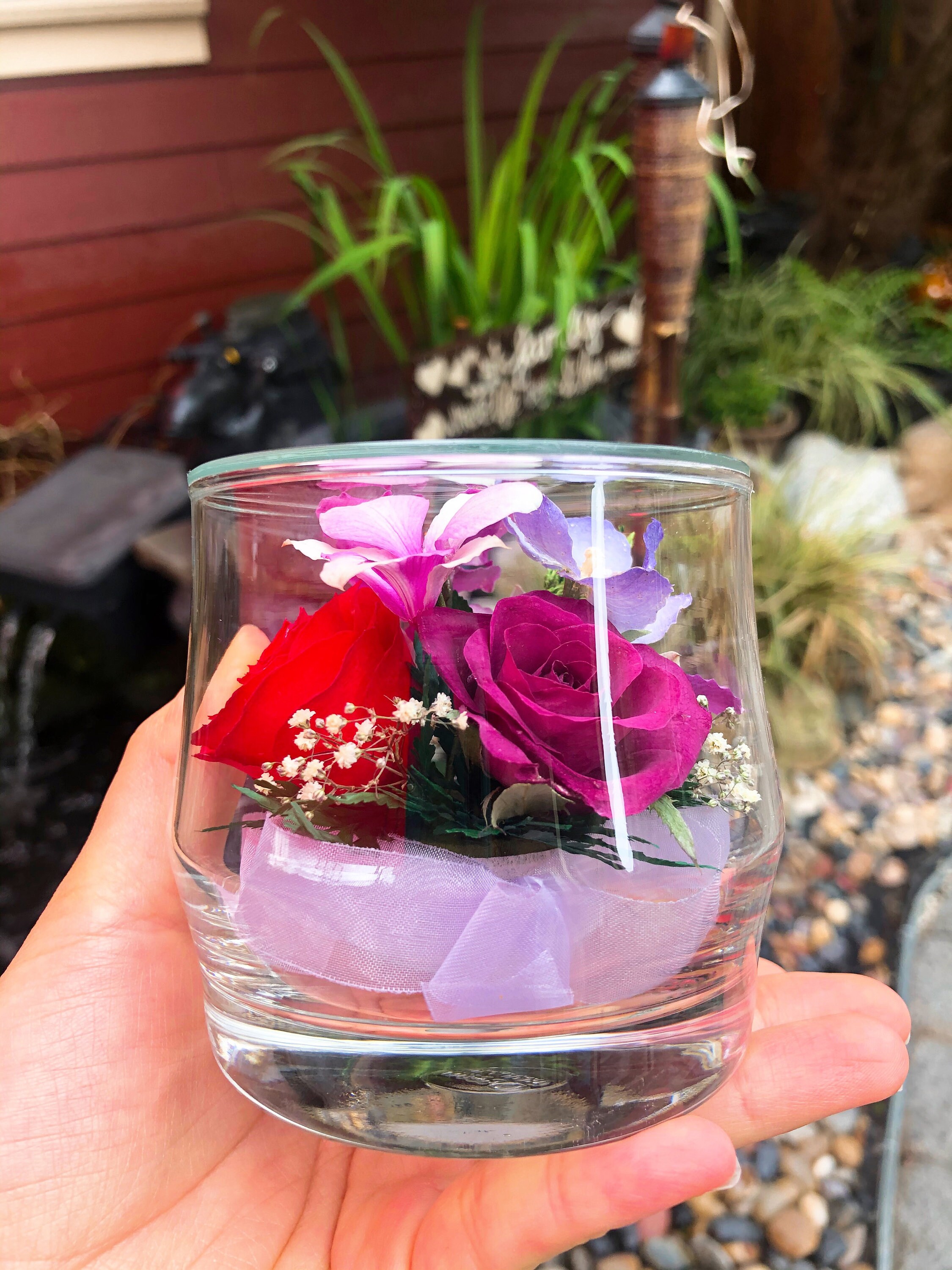 Orchid and Eternal Rose Arrangement Forever Rose Eternal | Etsy