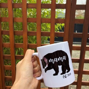 One single 1 Sublimation Mama Bear mug, mother's day, soon to be mom, mom gift, x-mas gift, christmas mug, funny mug, customization mug image 5