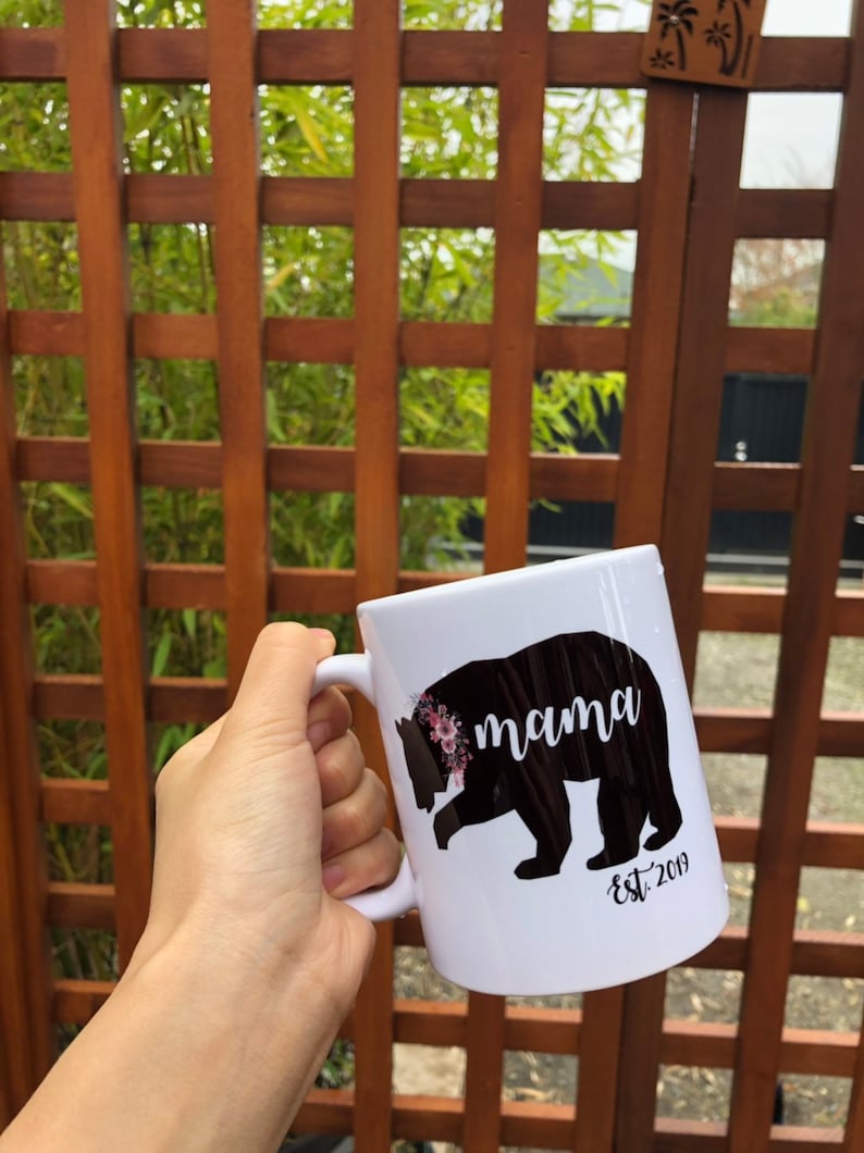 One single 1 Sublimation Mama Bear mug, mother's day, soon to be mom, mom gift, x-mas gift, christmas mug, funny mug, customization mug image 5