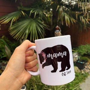 One single 1 Sublimation Mama Bear mug, mother's day, soon to be mom, mom gift, x-mas gift, christmas mug, funny mug, customization mug image 3