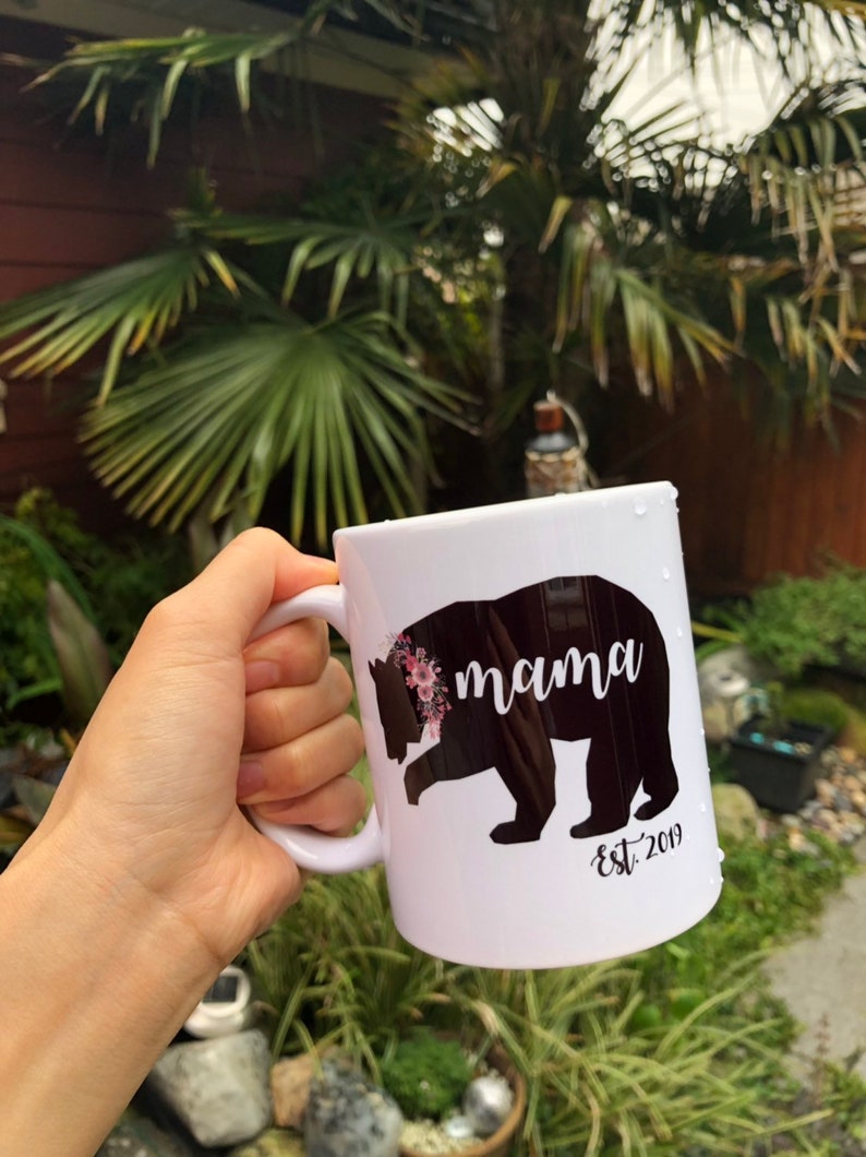 One single 1 Sublimation Mama Bear mug, mother's day, soon to be mom, mom gift, x-mas gift, christmas mug, funny mug, customization mug image 3