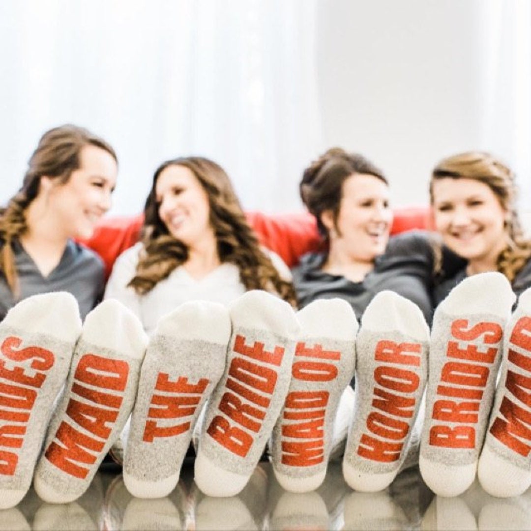 BRIDAL PARTY SOCKS Bridesmaid Socks Maid of Honor Socks - Etsy