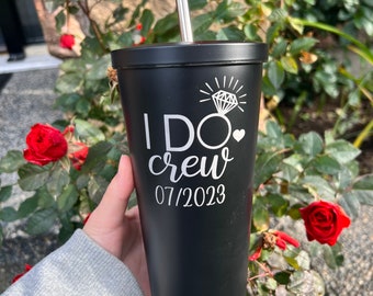 Bridal Title Engraved Black Tumblers, Bridesmaid Tumblers, Maid of Honor Tumblers, Mother of the Bride, Bride Tumblers, Bachelorette