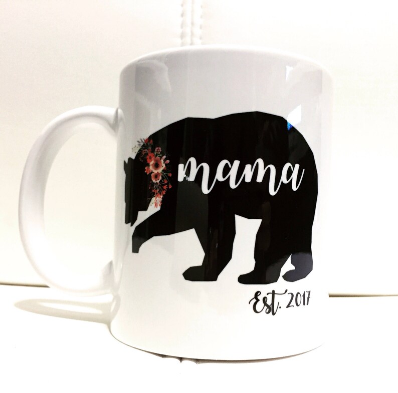 One single 1 Sublimation Mama Bear mug, mother's day, soon to be mom, mom gift, x-mas gift, christmas mug, funny mug, customization mug image 4