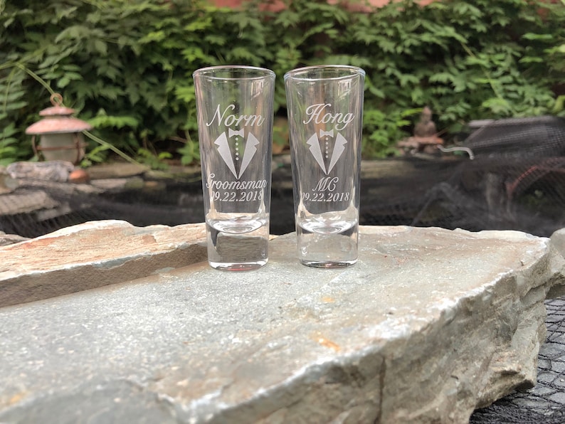 Etched Shot Glass Groomsman Best Man Gifts Groom Grooms Etsy Canada